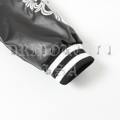Chrome Hearts Leather Varsity Jacket
