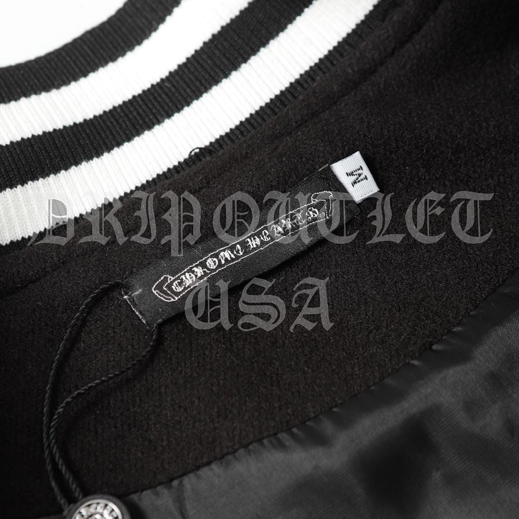 Chrome Hearts Leather Varsity Jacket