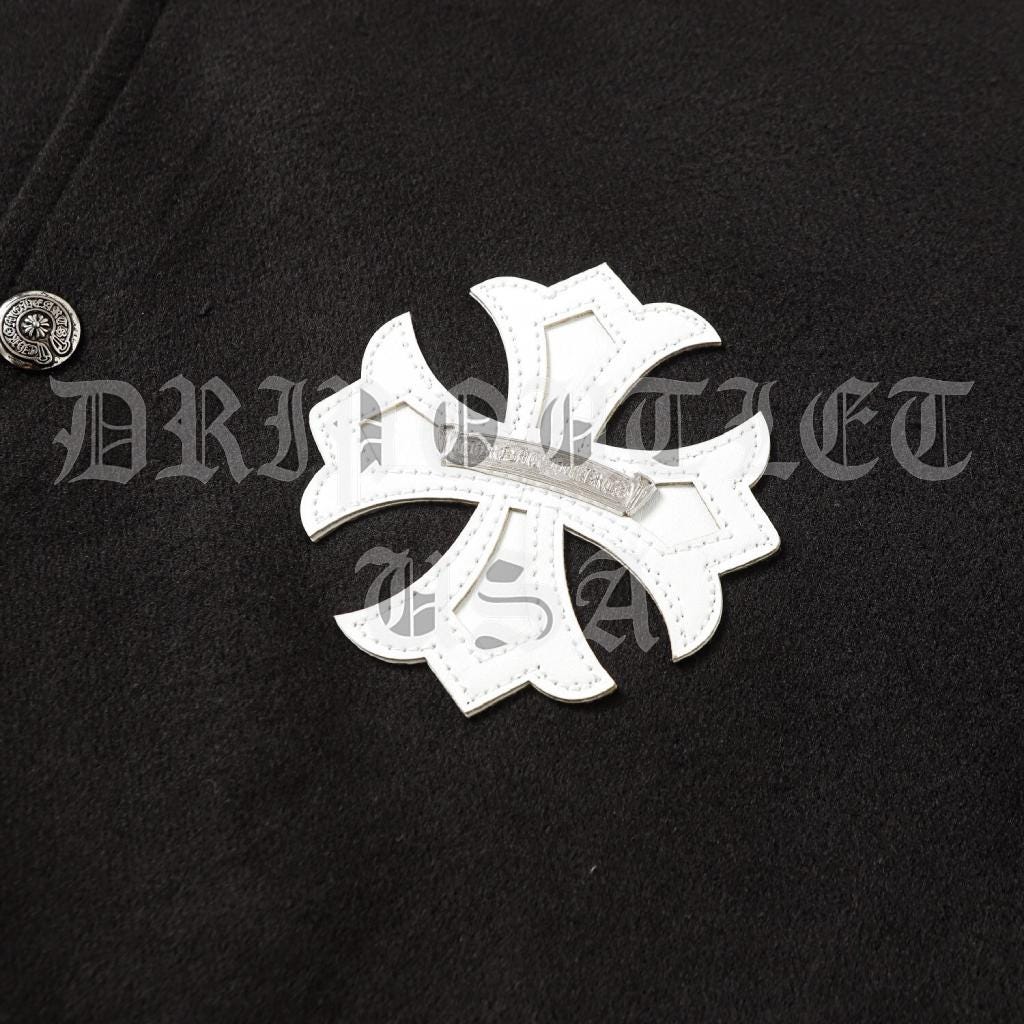 Chrome Hearts Leather Varsity Jacket