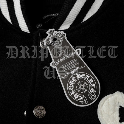 Chrome Hearts Leather Varsity Jacket