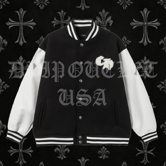 Chrome Hearts Leather Varsity Jacket