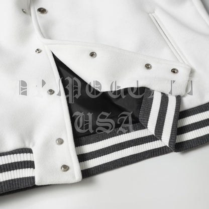 Chrome Hearts Leather Varsity Jacket