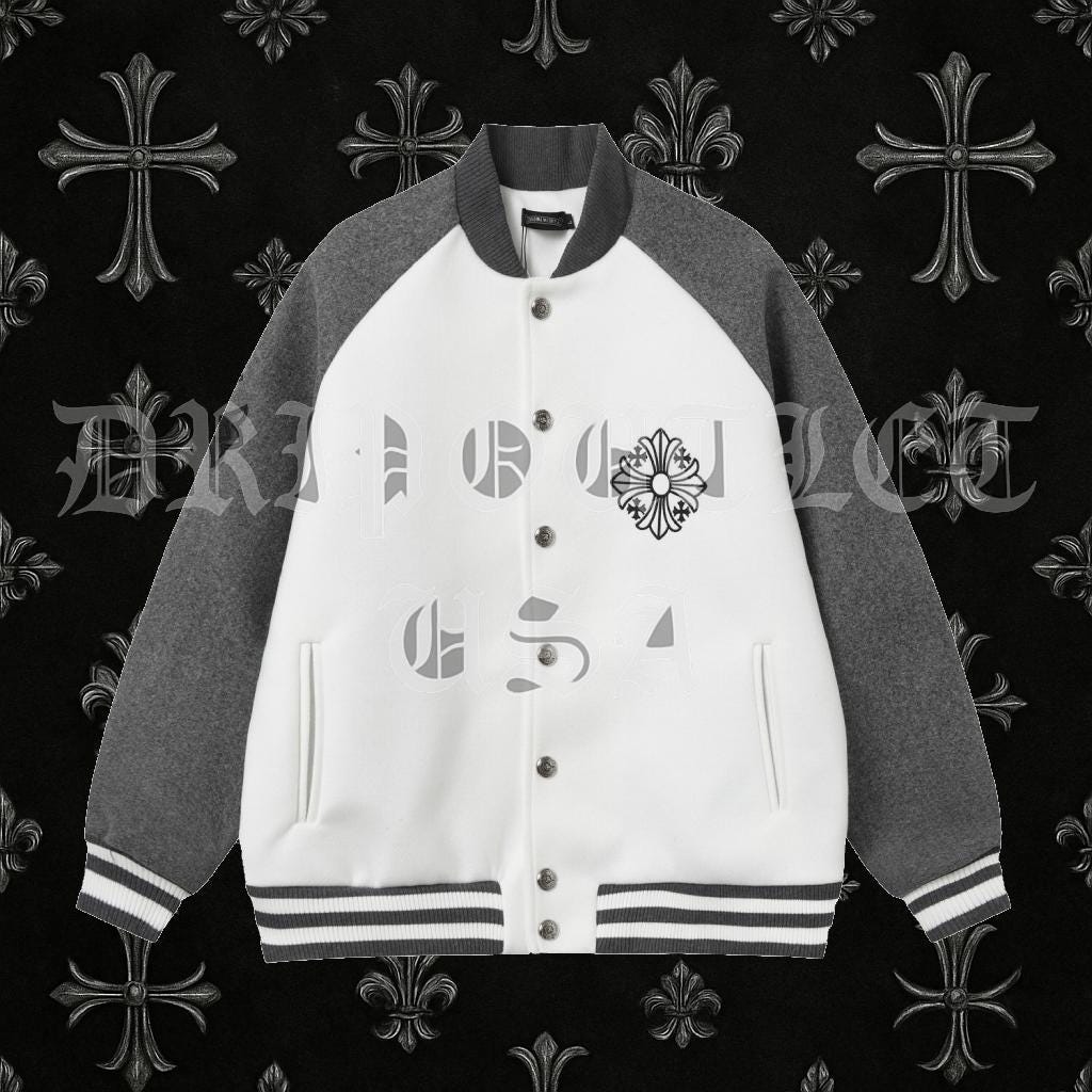 Chrome Hearts Leather Varsity Jacket