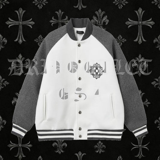 Chrome Hearts Leather Varsity Jacket