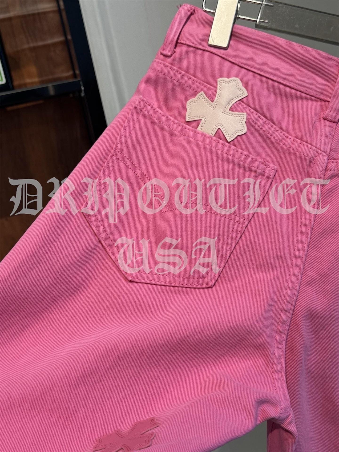 Chrome Hearts 'Pink/Pink' Cross Jeans