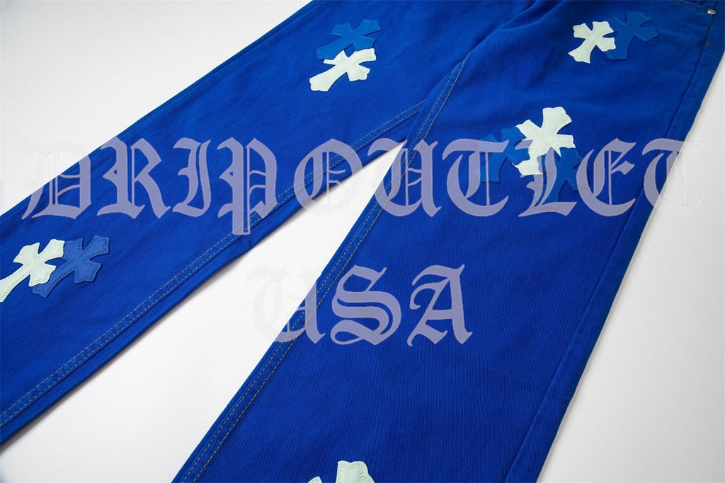 Chrome Hearts 'Blue/Teal' Cross Jeans