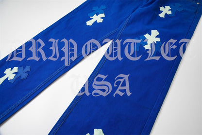Chrome Hearts 'Blue/Teal' Cross Jeans