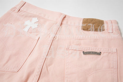 Chrome Hearts 'Pink/White' Cross Jeans
