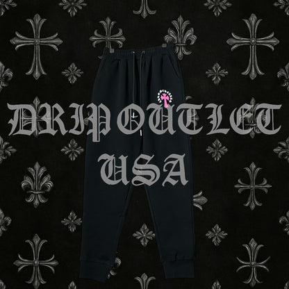Chrome Hearts 'Pink Cross Logo' Joggers/Sweatpants - Black