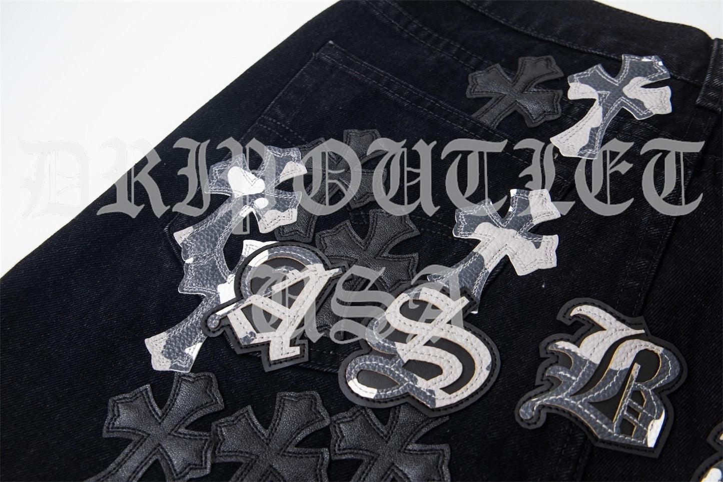 Chrome Hearts 'Black/Snow Camo' Cross Jeans