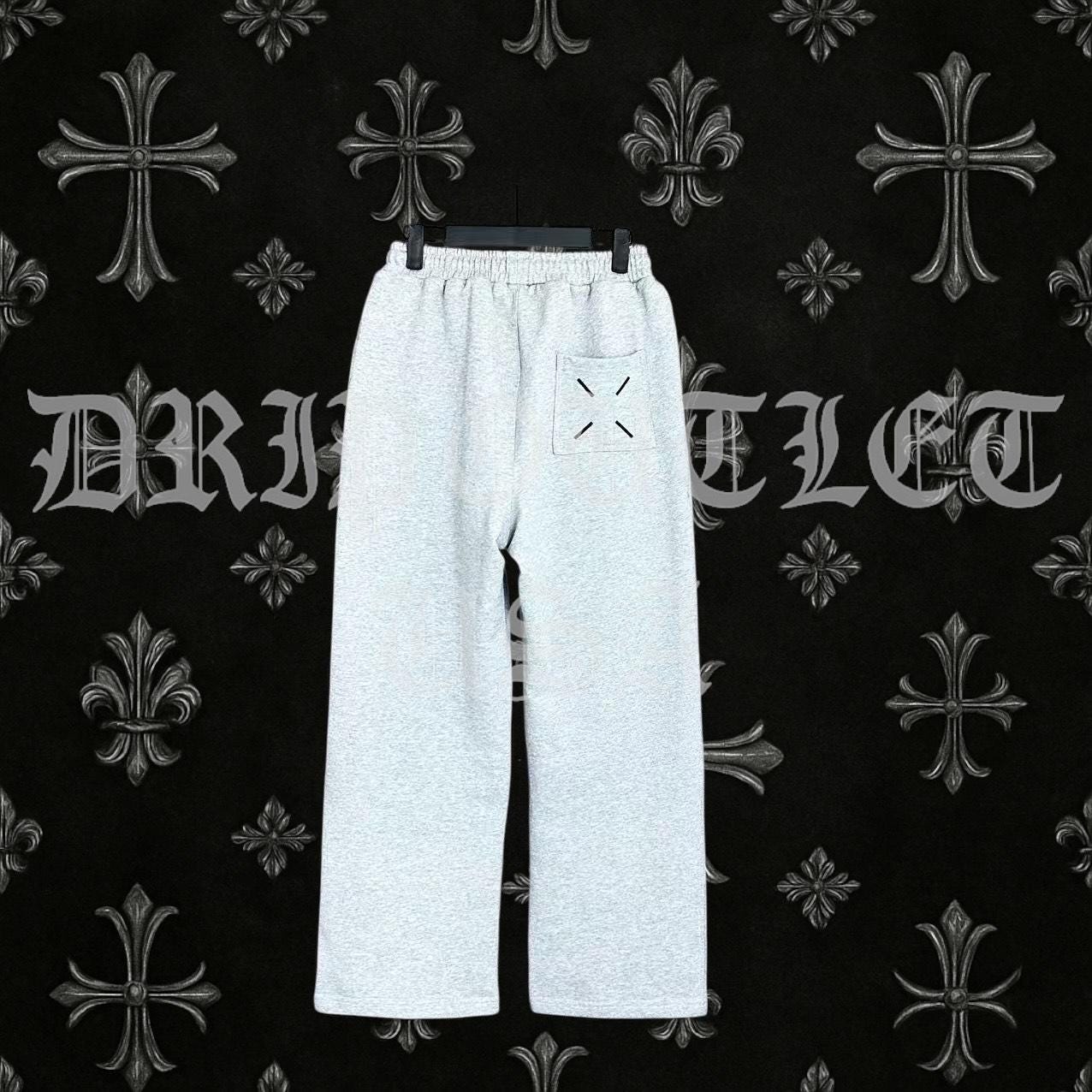 Chrome Hearts 'Leather Cross Logo' Joggers/Sweatpants - Grey