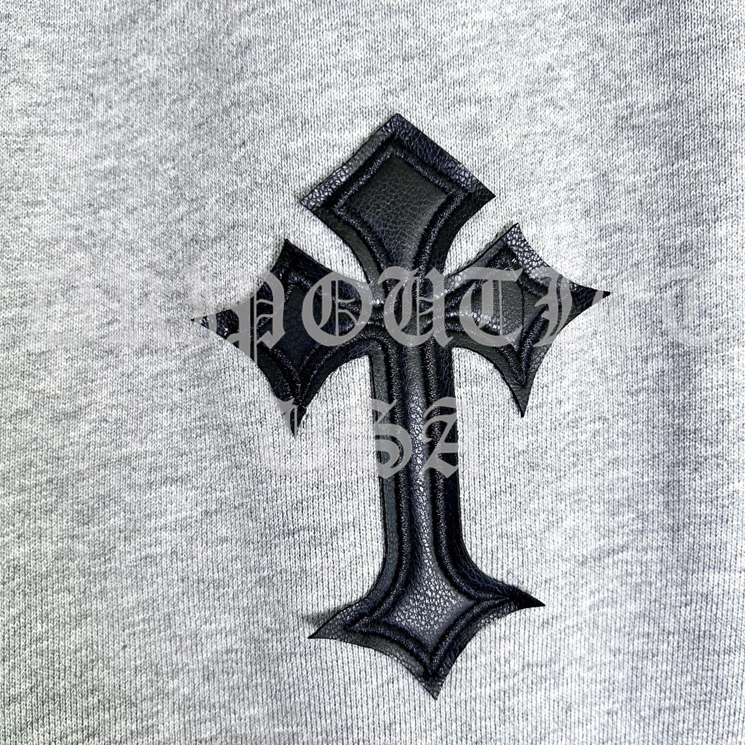 Chrome Hearts 'Leather Cross Logo' Joggers/Sweatpants - Grey