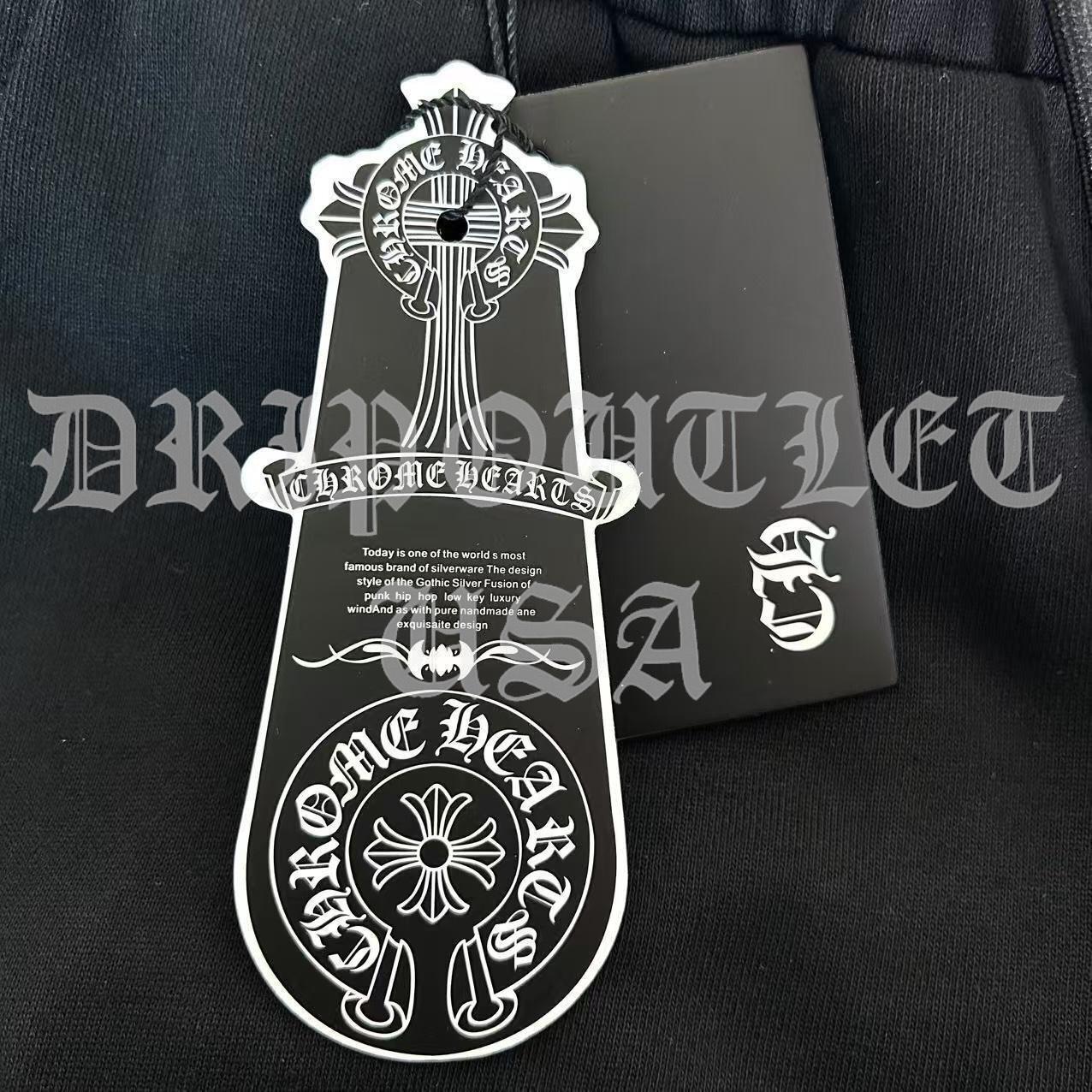 Chrome Hearts 'Leather Cross' Joggers/Sweatpants - Navy