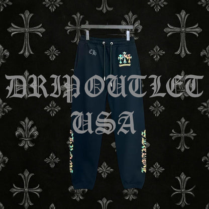 Chrome Hearts 'Multicolor Camo Triple cross' Joggers/Sweatpants - Black