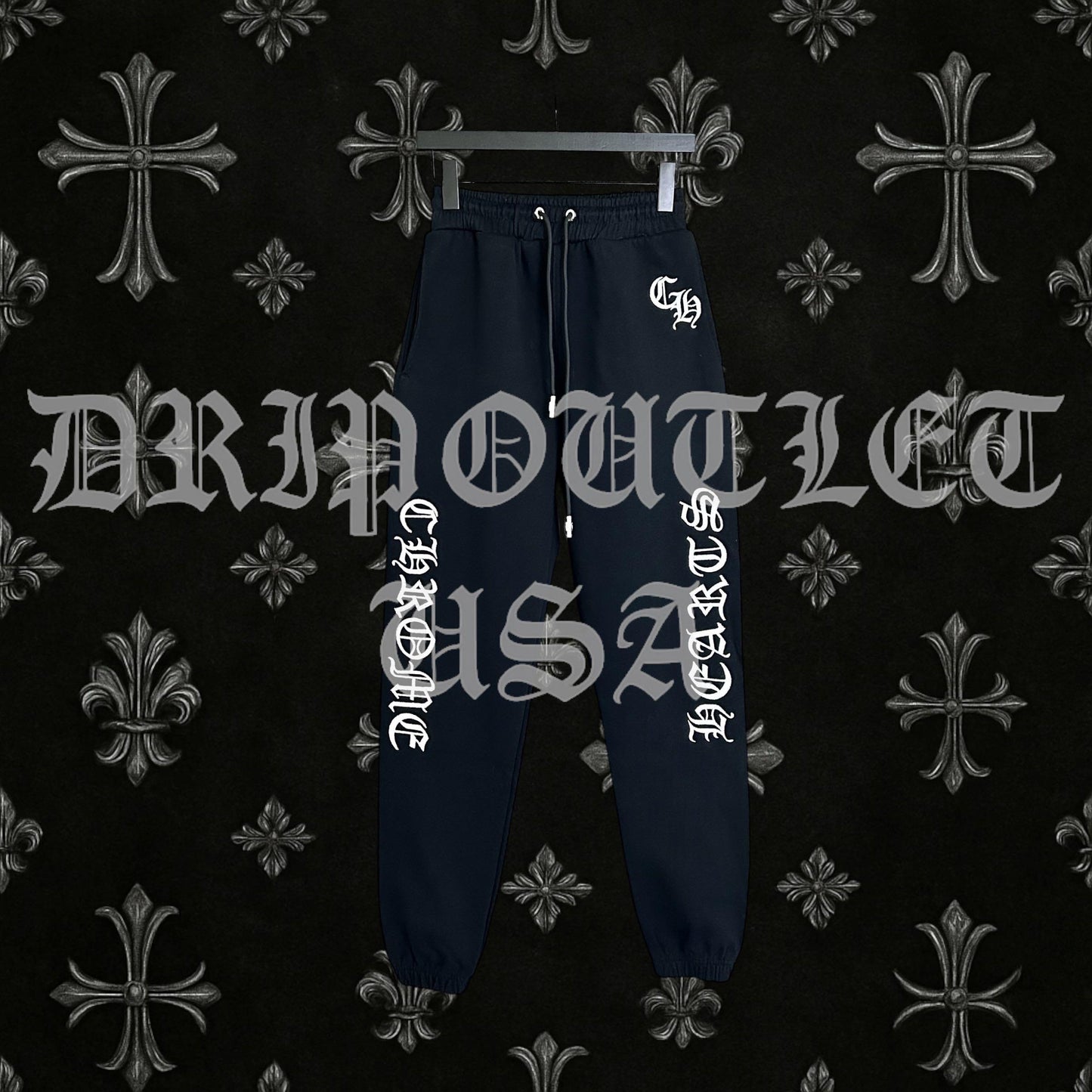 Chrome Hearts 'Gothic Font Logo' Joggers/Sweatpants - Black