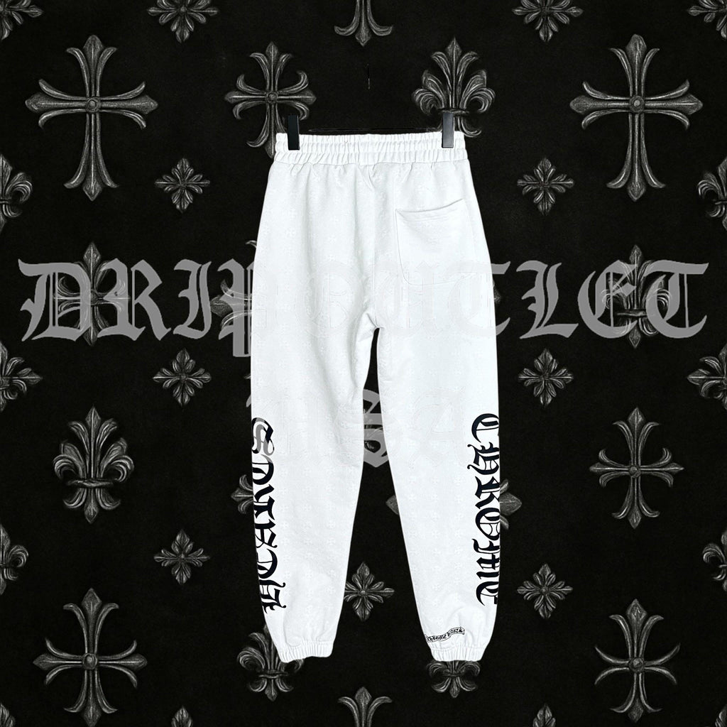 Chrome Hearts 'Gothic Font' Joggers/Sweatpants - White