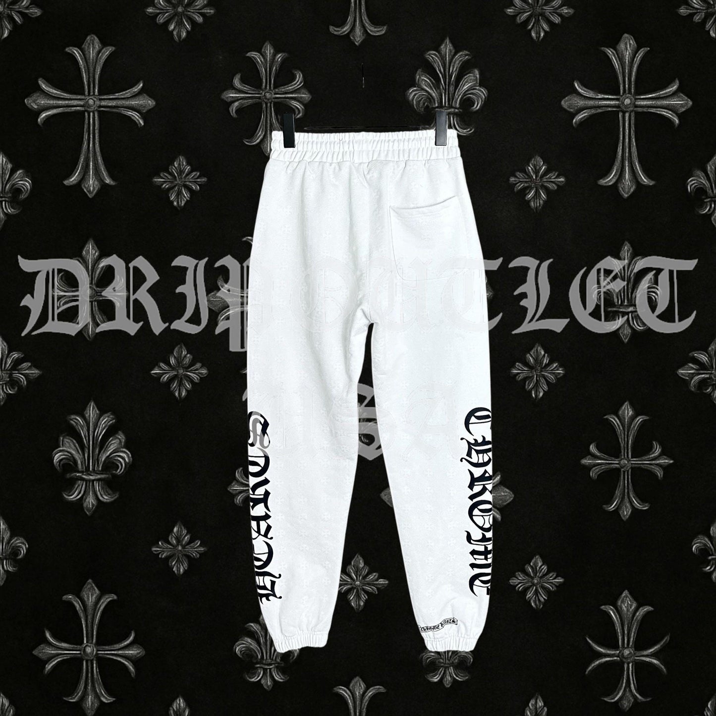 Chrome Hearts 'Gothic Font' Joggers/Sweatpants - White