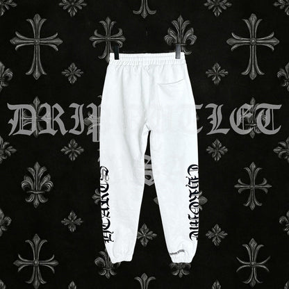 Chrome Hearts 'Gothic Font' Joggers/Sweatpants - White