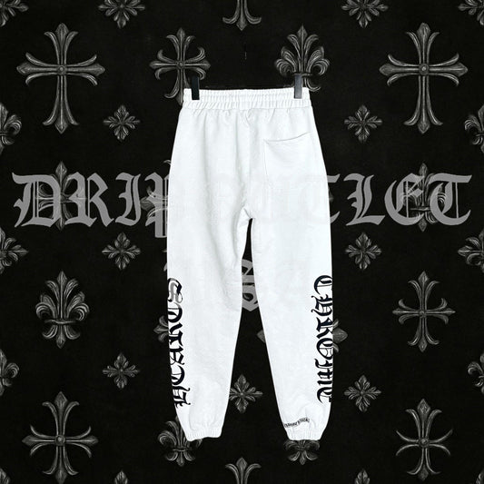 Chrome Hearts 'Gothic Font' Joggers/Sweatpants - White