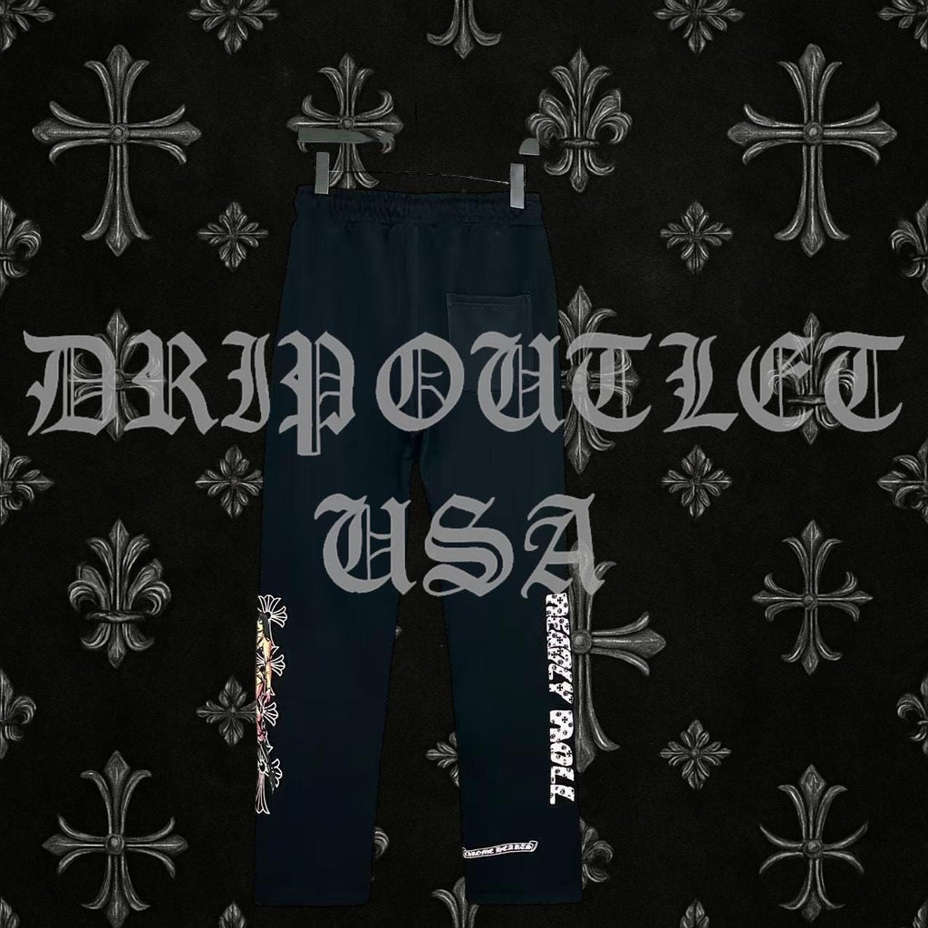 Chrome Hearts x Deadly Doll Cross Logo Joggers - Black