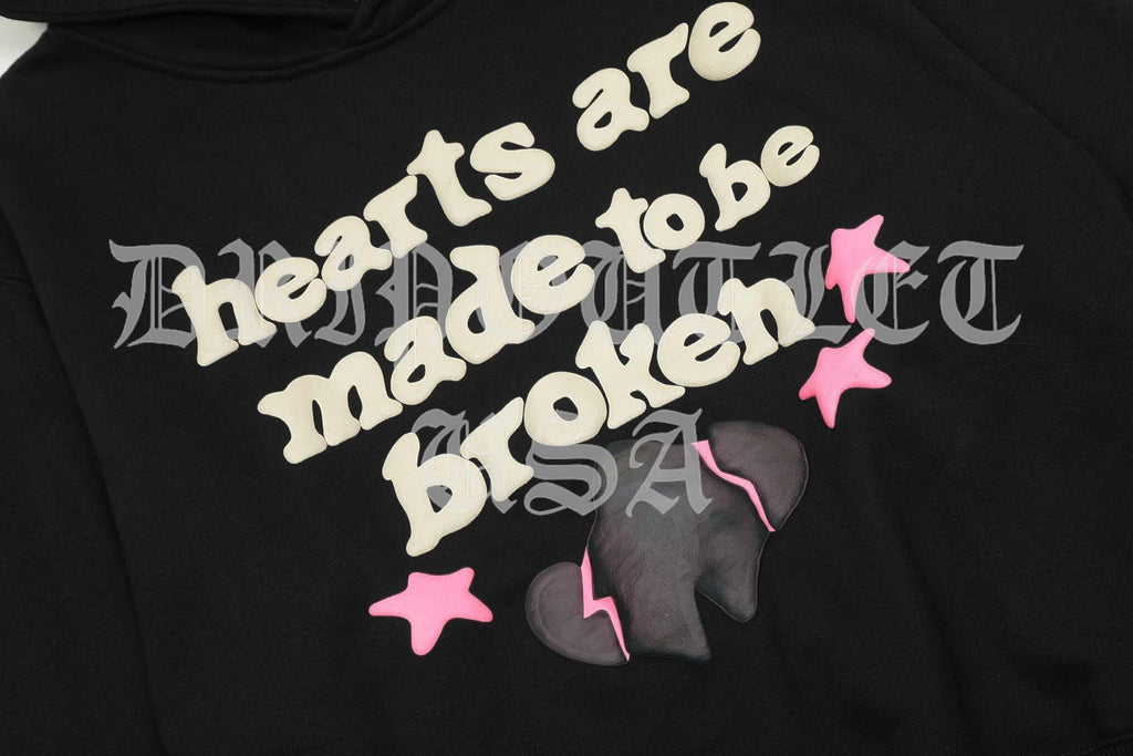 Broken Planet "Hearts are made to be broken" Hoodie - Black / Pink