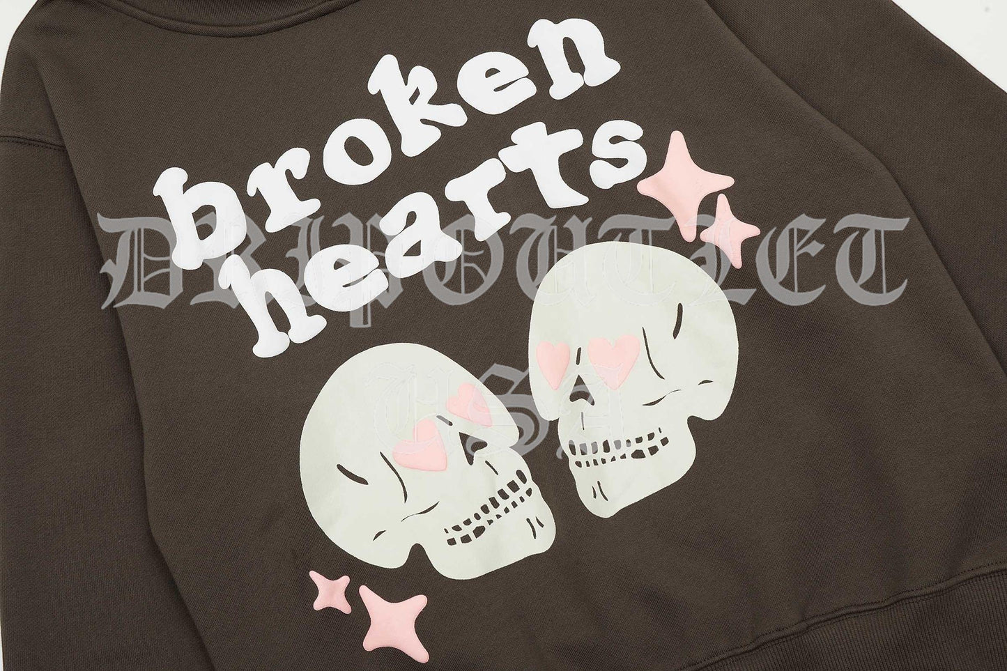 Broken Planet "Broken Hearts" Hoodie - Brown / Pink