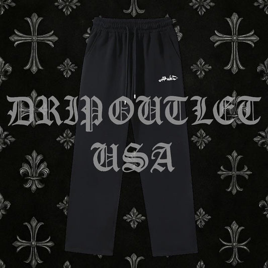 Off White Paint Script Skate Sweatpants - Black/White