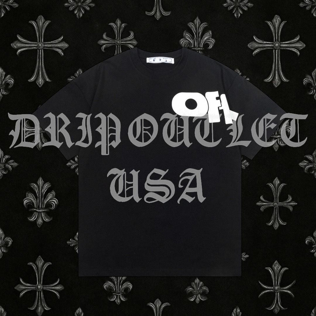 Front and back half logo skate short sleeve t-shirt - Black