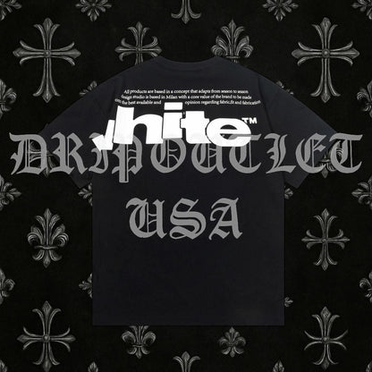 Front and back half logo skate short sleeve t-shirt - Black