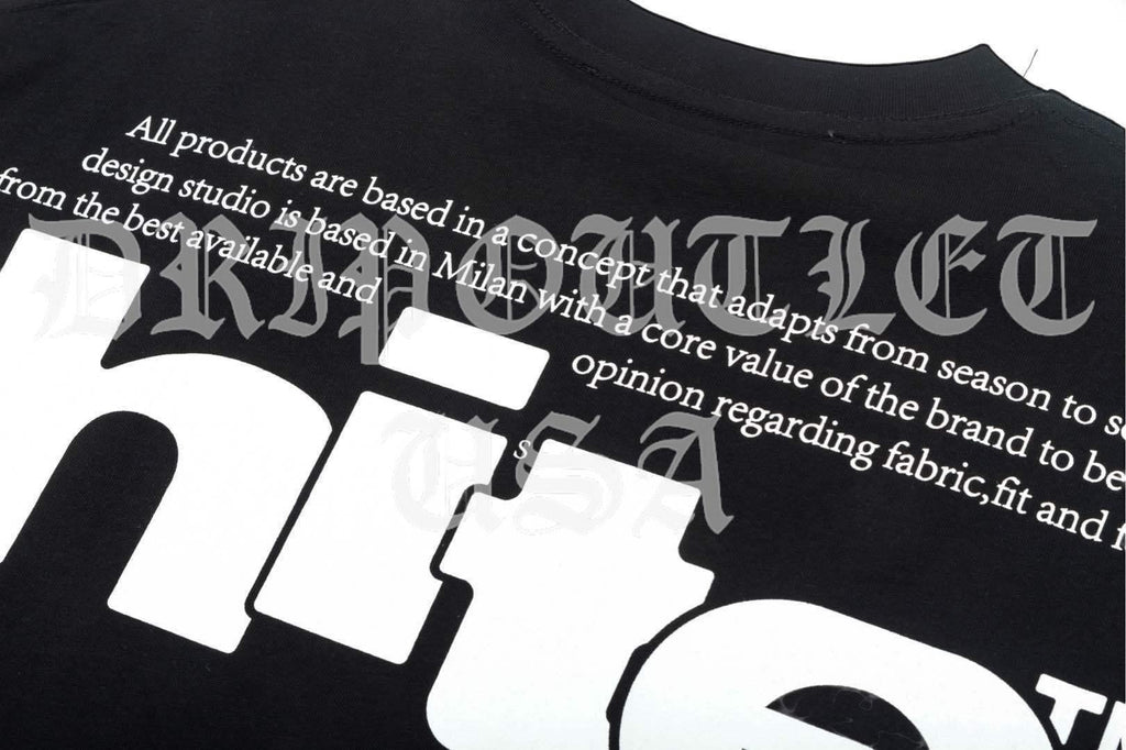 Front and back half logo skate short sleeve t-shirt - Black