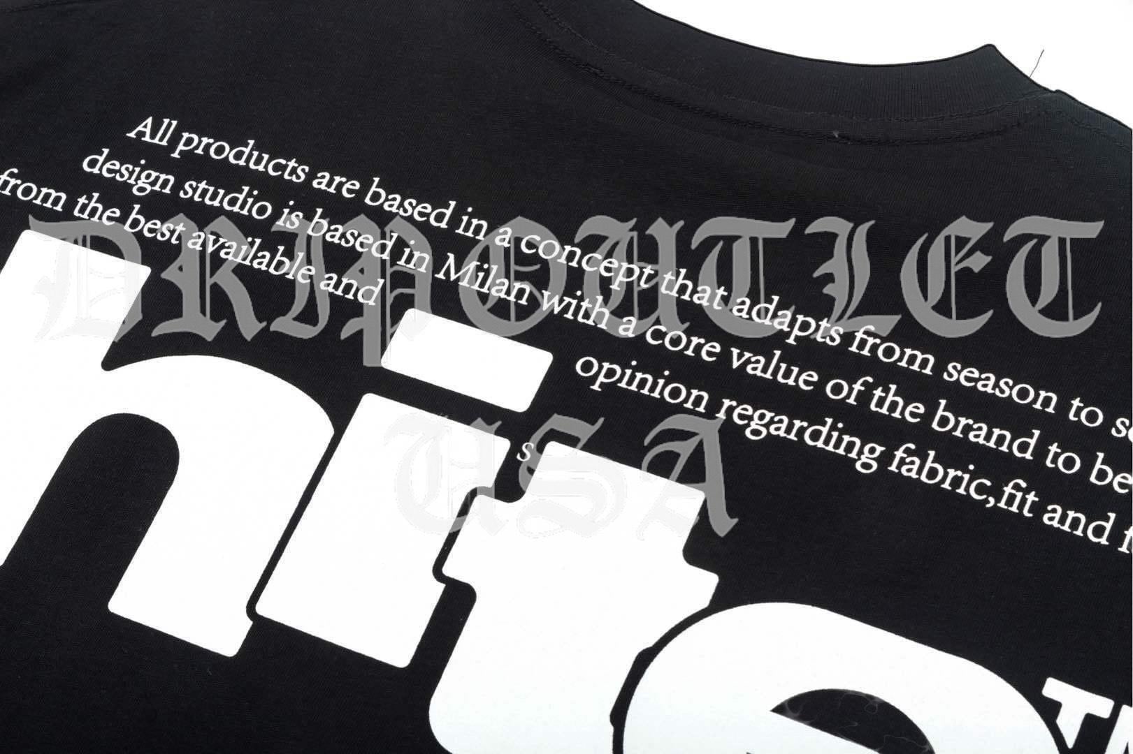 Front and back half logo skate short sleeve t-shirt - Black