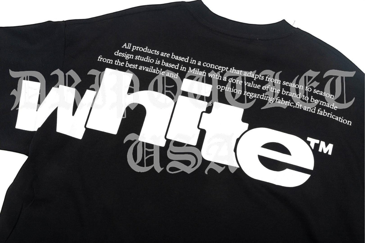 Front and back half logo skate short sleeve t-shirt - Black