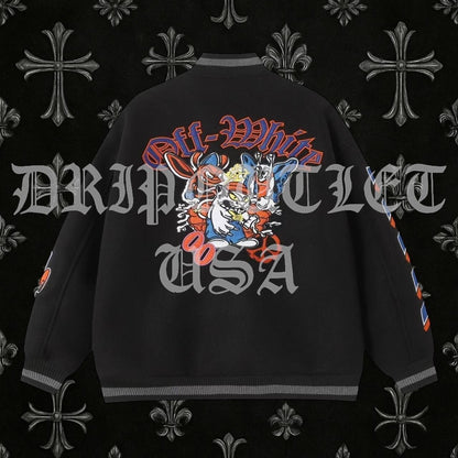 Off-White Varsity Bomber Jacket 'Black/Multicolor'