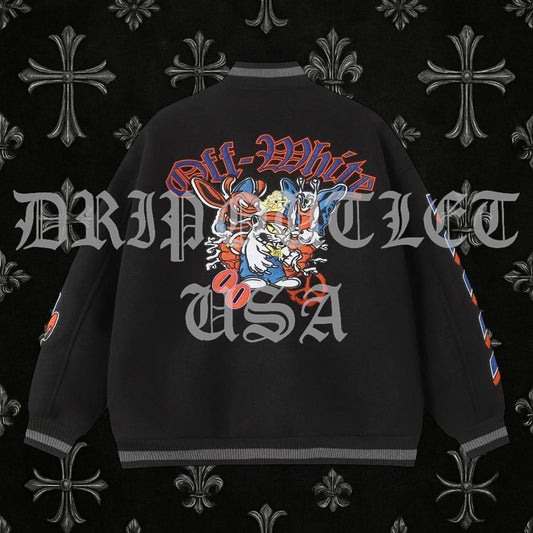 Off-White Varsity Bomber Jacket 'Black/Multicolor'