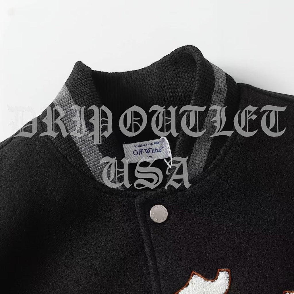 Off-White Varsity Bomber Jacket 'Black/Multicolor'