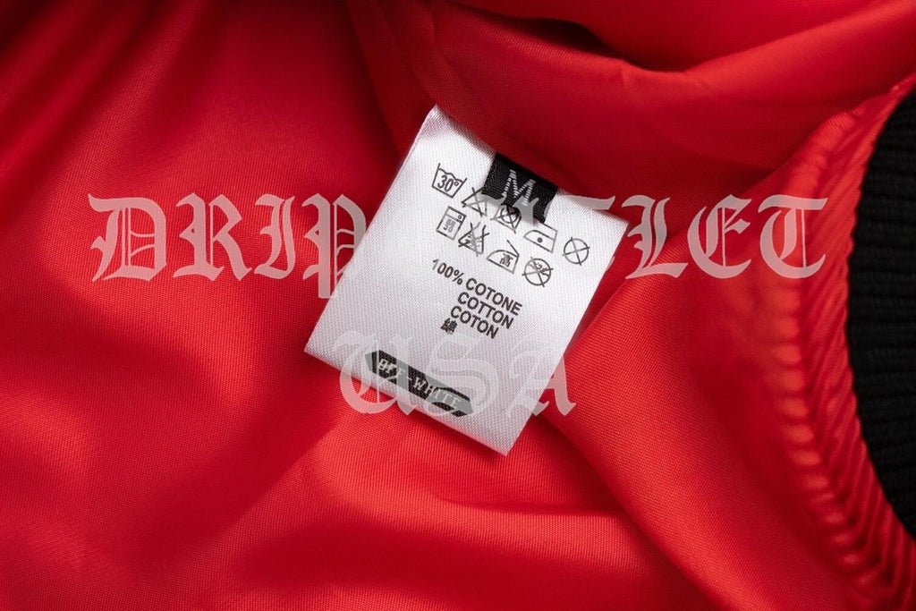 Off-White Scorpio Lea Wool Varsity Jacket 'Red/Off White'