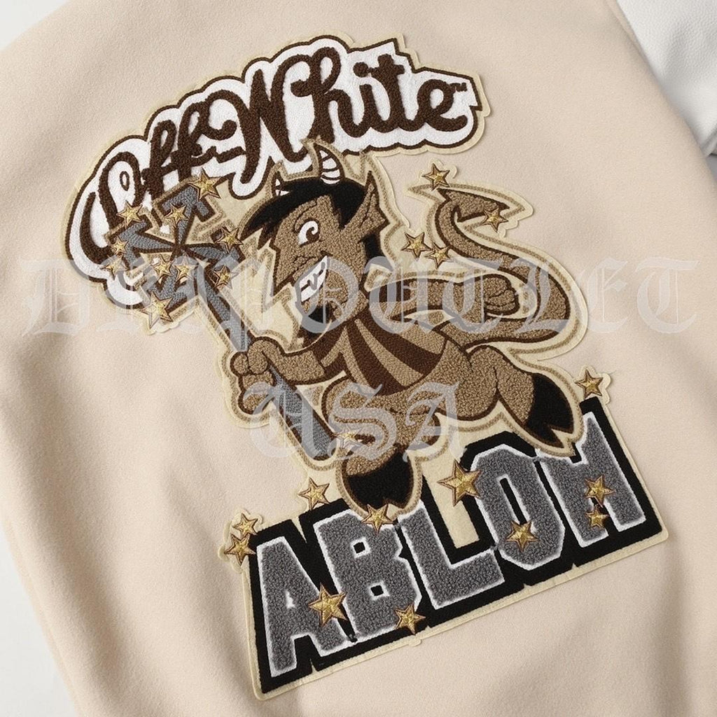 Off-White x AC Milan Varsity Jacket 'Cream/White'