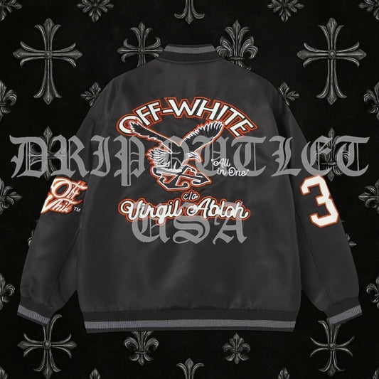 Off-White x Paris Hilinski Eagle Lettermen Jacket - Black