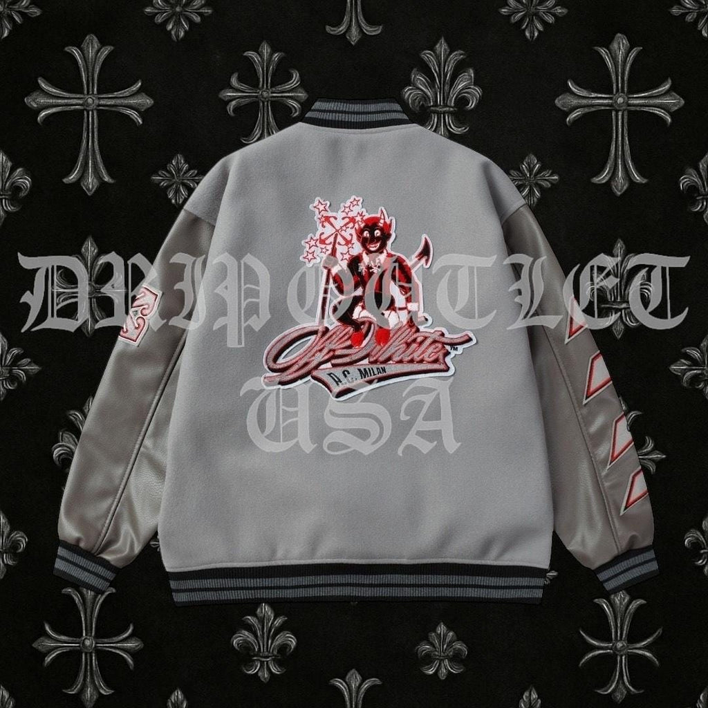 Off White AC Milan Wool Varsity Jacket