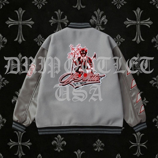 Off White AC Milan Wool Varsity Jacket