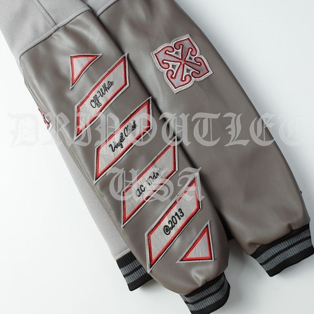 Off White AC Milan Wool Varsity Jacket