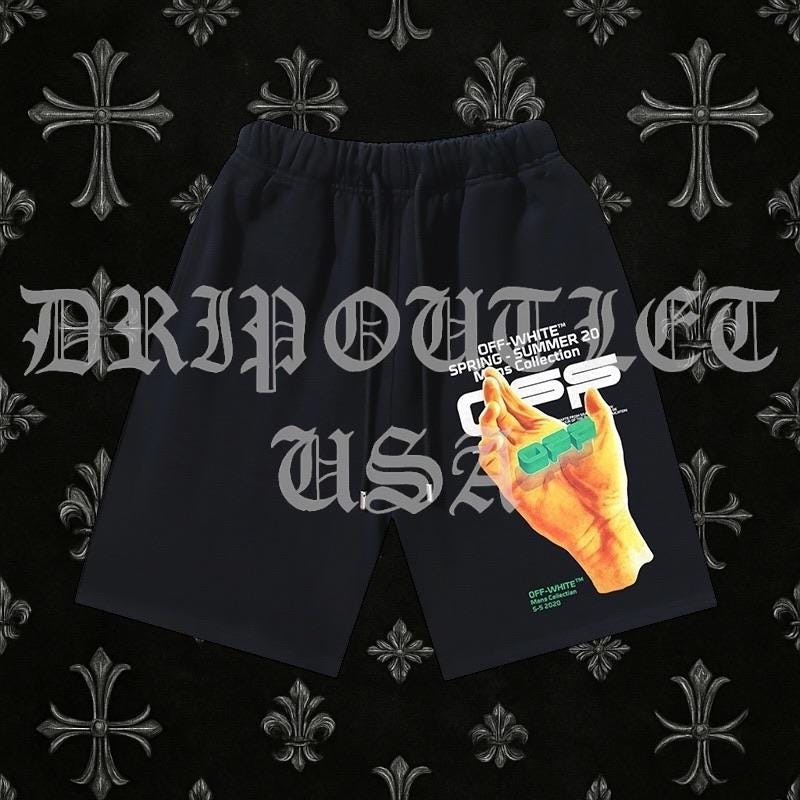 OFF-WHITE Hand Logo Print Sweat Shorts