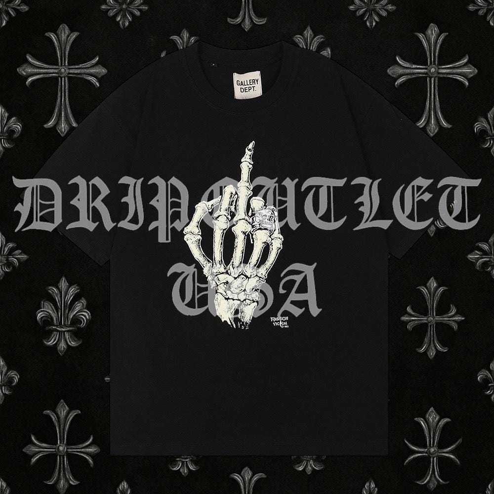 Gallery Dept. Skeleton Hand Finger Tee Shirt