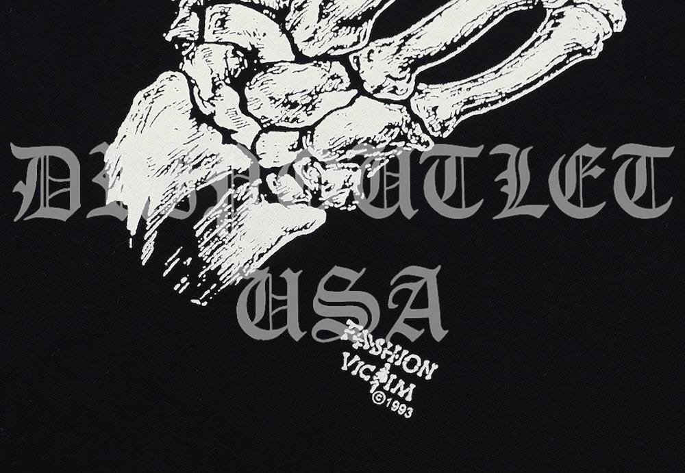 Gallery Dept. Skeleton Hand Finger Tee Shirt