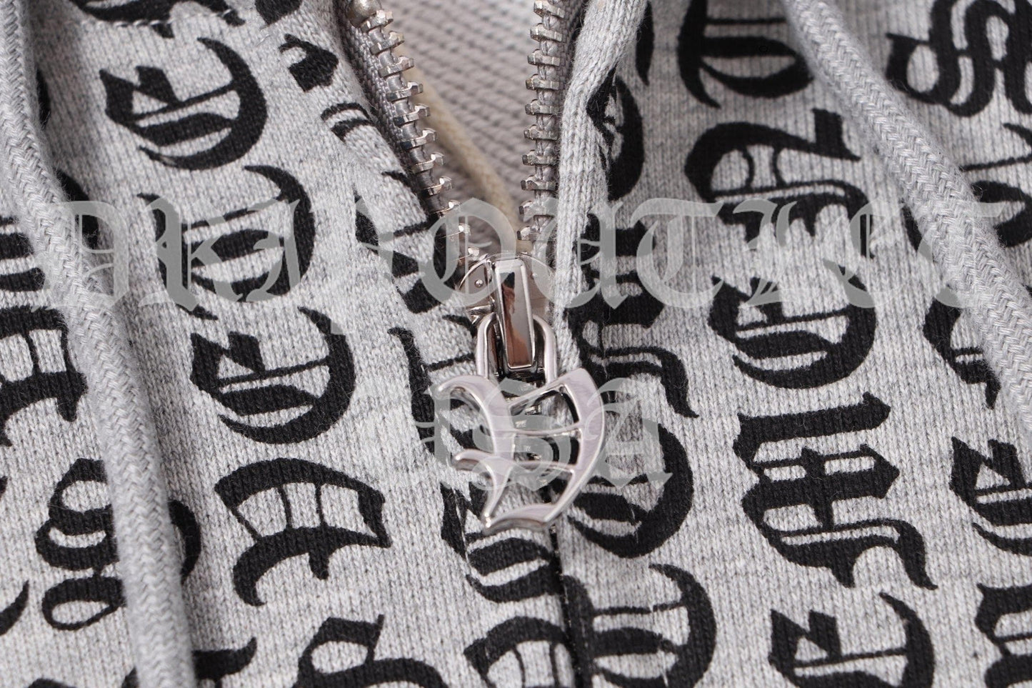 VETEMENTS Gray / Grey Gothic Monogram Hoodie