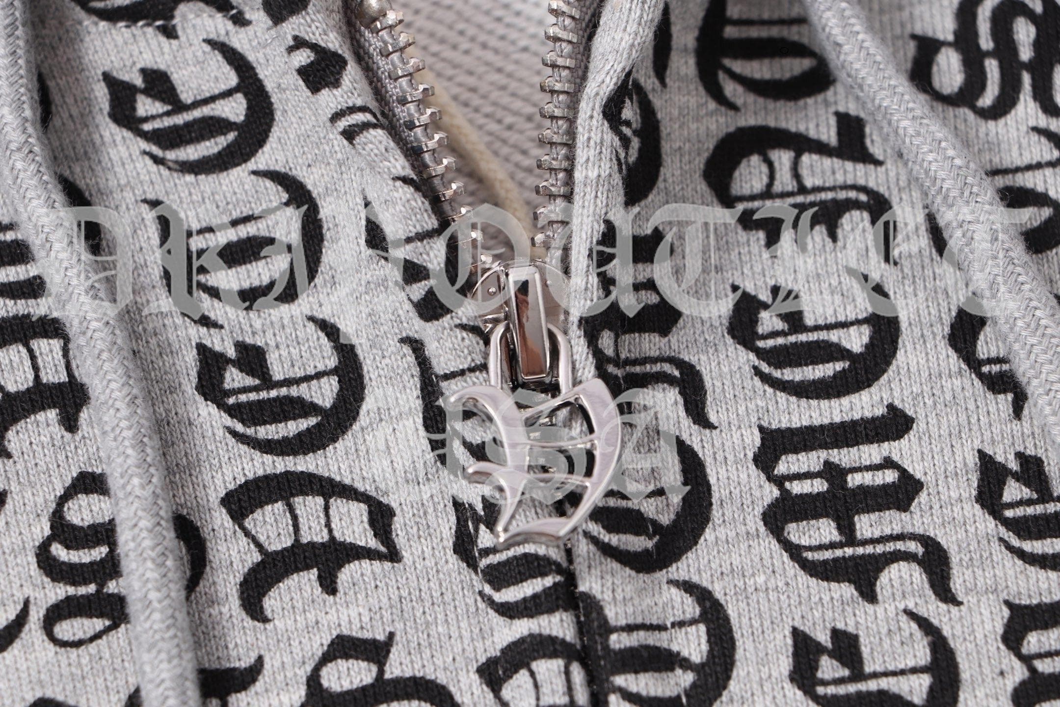 VETEMENTS Gray / Grey Gothic Monogram Hoodie