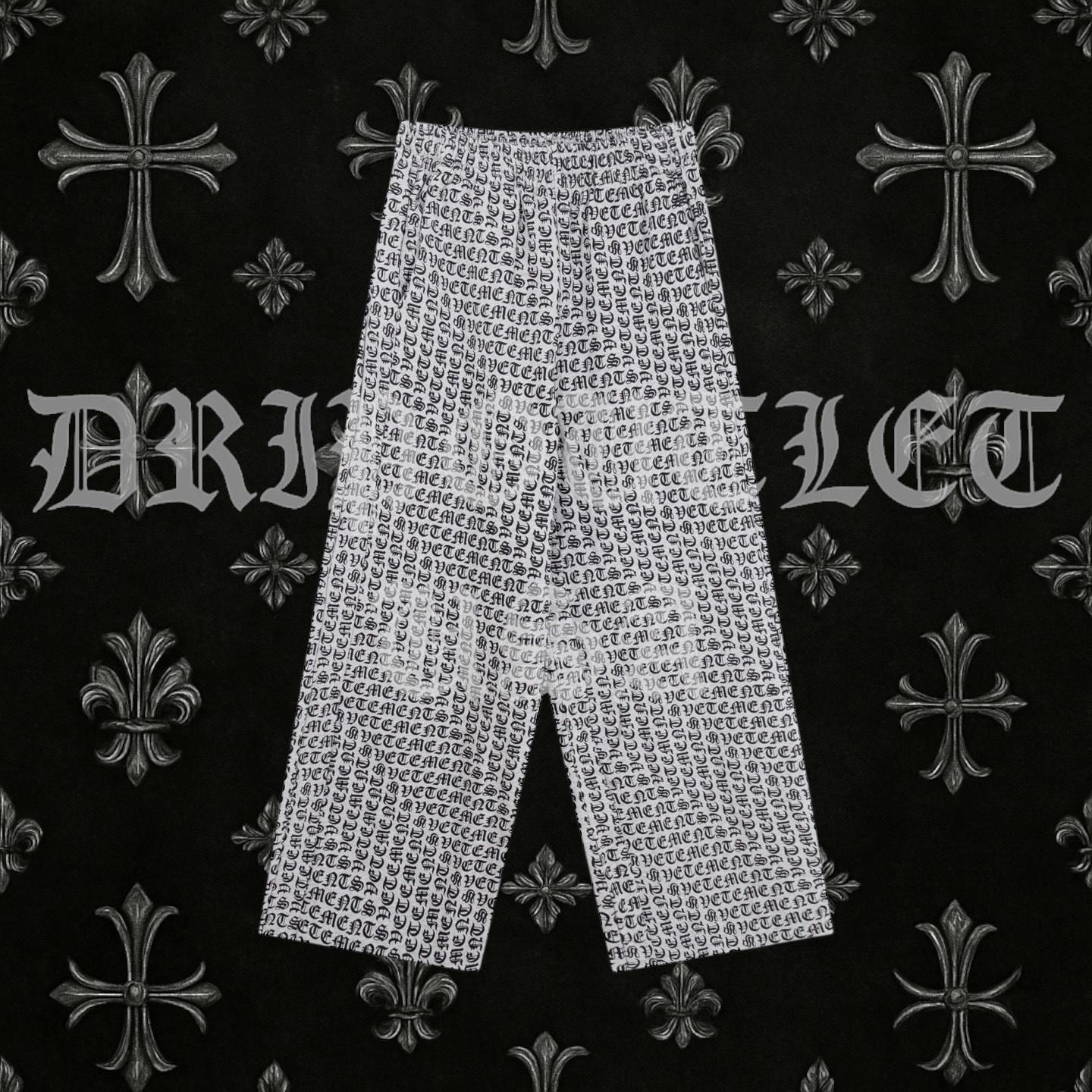 VETEMENTS Gray / Grey Gothic Monogram Sweat Pants