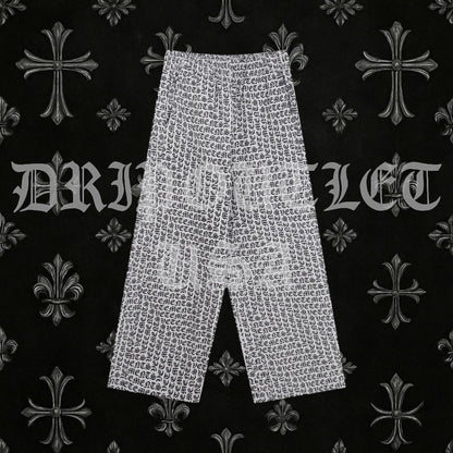 VETEMENTS Gray / Grey Gothic Monogram Sweat Pants