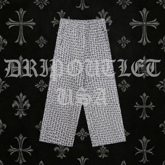 VETEMENTS Gray / Grey Gothic Monogram Sweat Pants