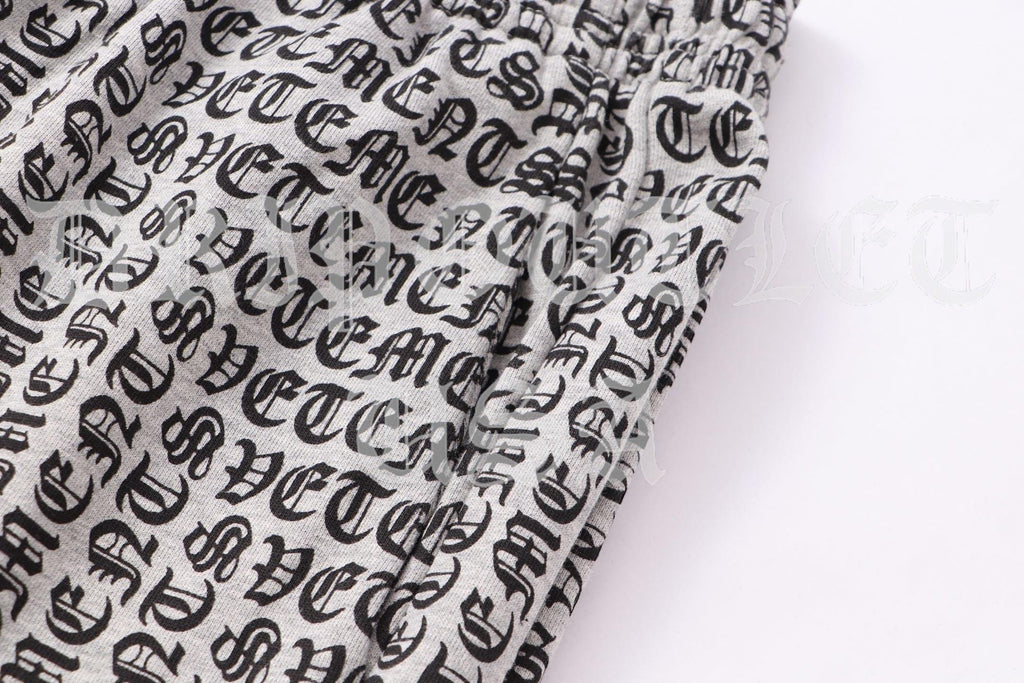 VETEMENTS Gray / Grey Gothic Monogram Sweat Pants